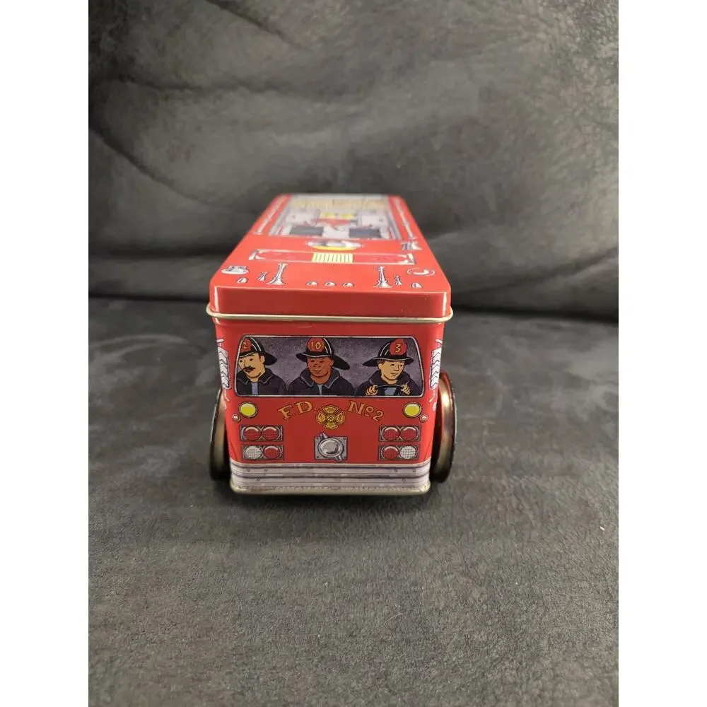 Vintage Keller-Charles Philadelphia Fire Truck Tin Litho Rolling Wheels Dog F.D.